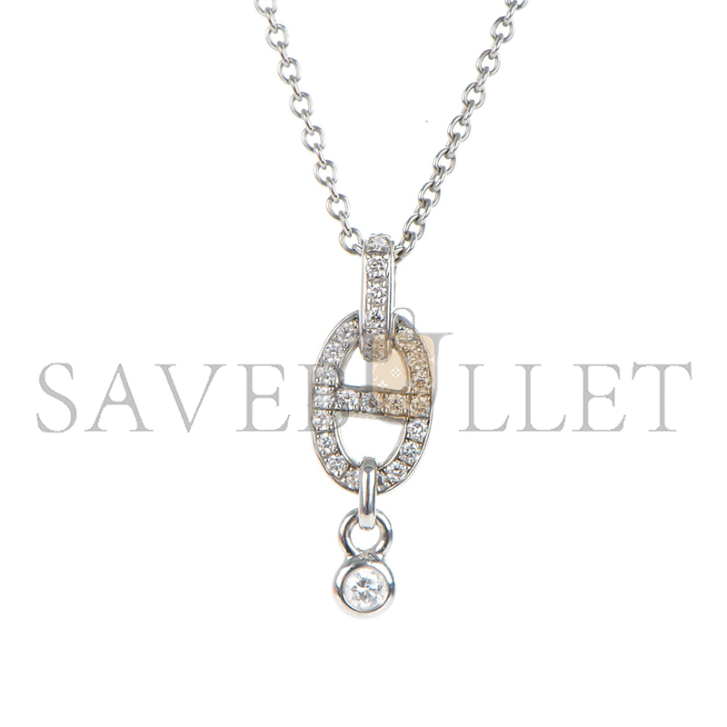 HERMÈS 18K WHITE GOLD DIAMOND PM CHAINE D